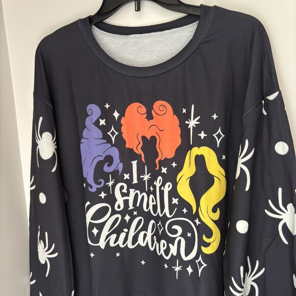 Hocus Pocus Sanderson Sisters I SMELL CHILDREN Sweatshirt Ladies Plus Size XXL - Picture 3 of 5